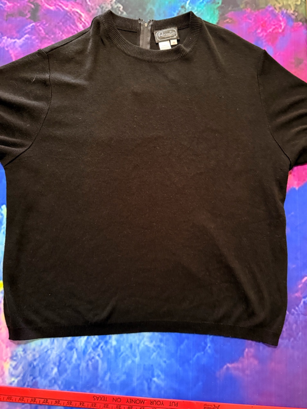 Rochelle Black Crewneck Sweater Top